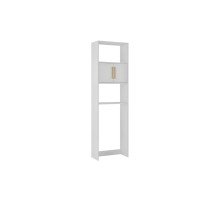 Manhattan Comfort 172AMC6 Mid-Century - Modern Herald Over the Toilet Storage with 3 Shelves in White